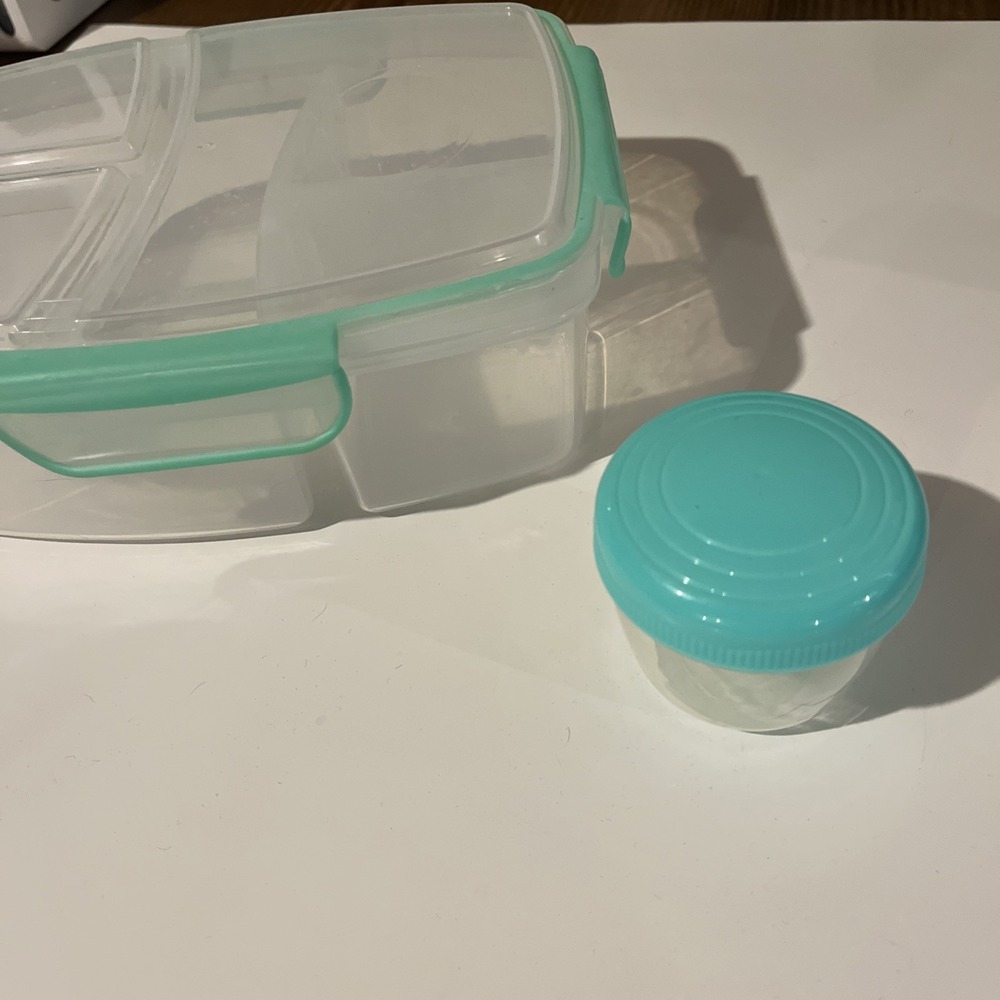 To Go Bento Box Plastic Lunch Food Storage Container With Dressing Container - Picture 4 of 8